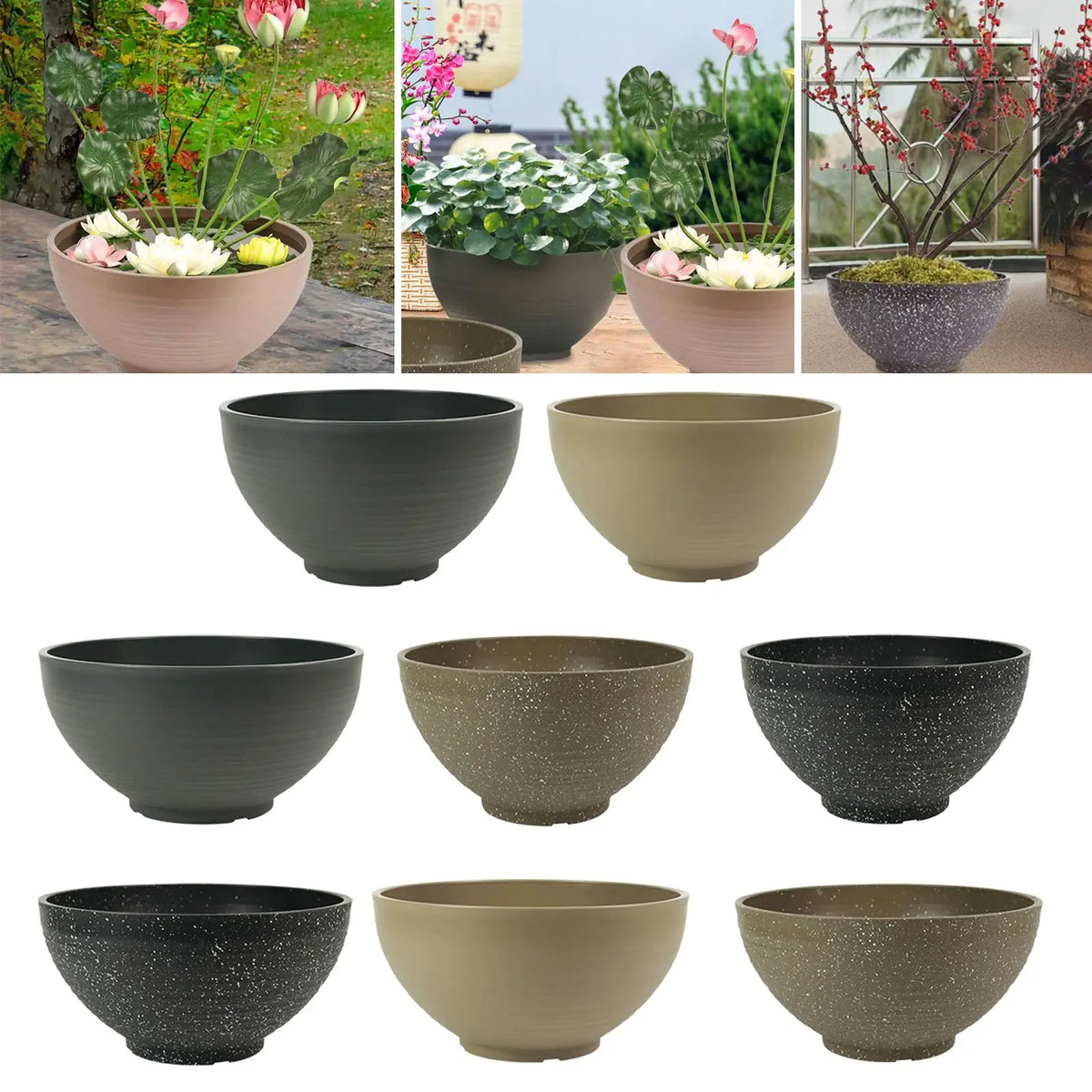 Garden Bowl Planter Water Plant Pot Multipurpose Practical Gift Ornament