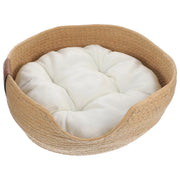 Cat Bed in Basket Woven Badket Sleeping Nest for Cats Weave with Cushion Type Pet