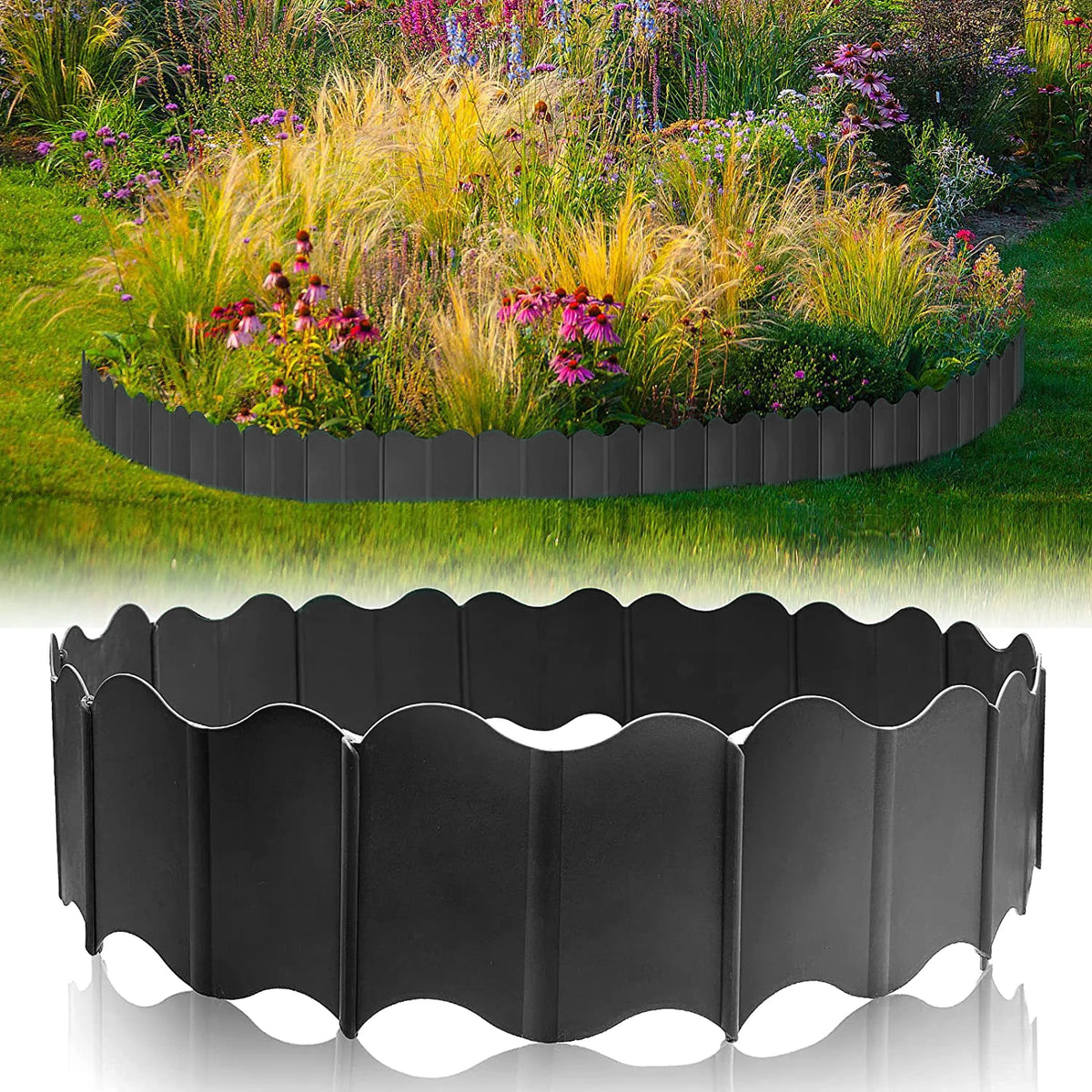 15x14cm Fixed Garden Barrier Lawn Grass Plastic Garden Edging Border Landscape Edging Garden Edge Kit Barrier To Easy Install