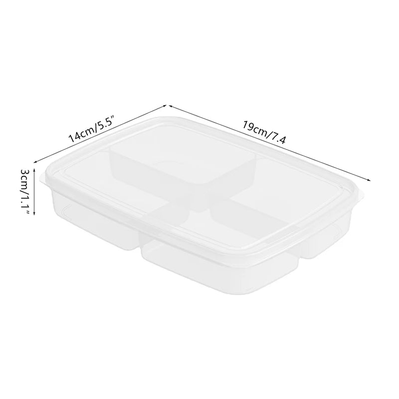 Refrigerator Storage Box 4/6 Grid Food Vegetable Fruit Storage Box Fridge Organizer Drain Basket Meat Onion Ginger Clear Crisper
