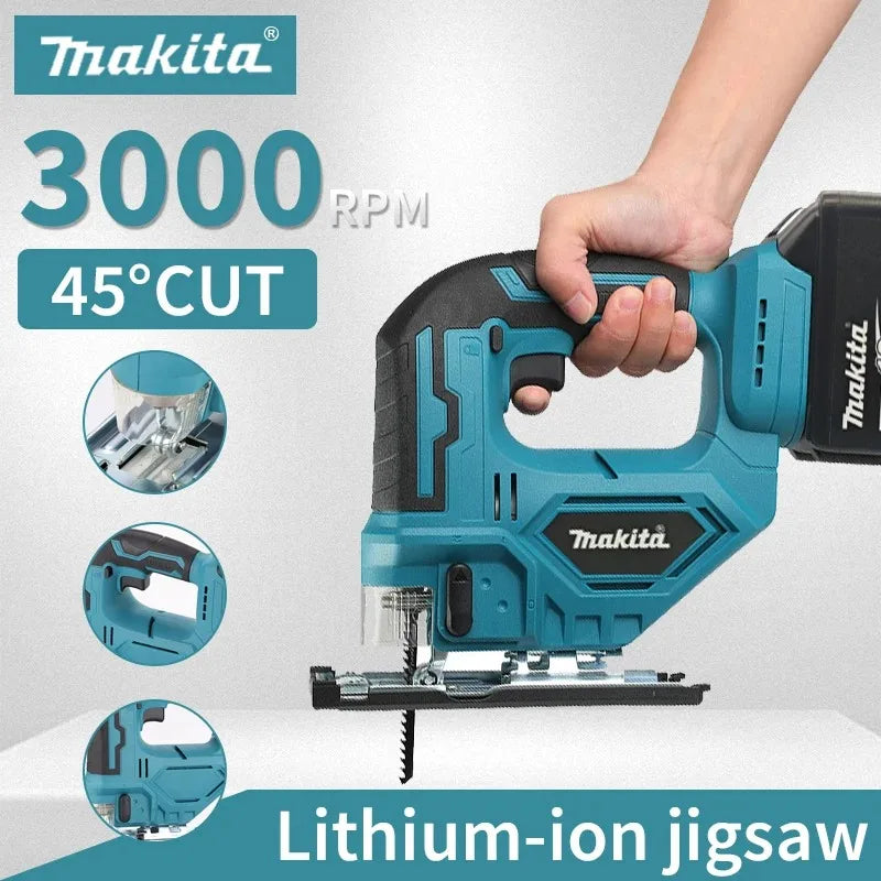 Makita Electric Jigsaw Power Tool Portable And Versatile Household Tools For Straight/Curve/Circular Cuts For Makita Batteries