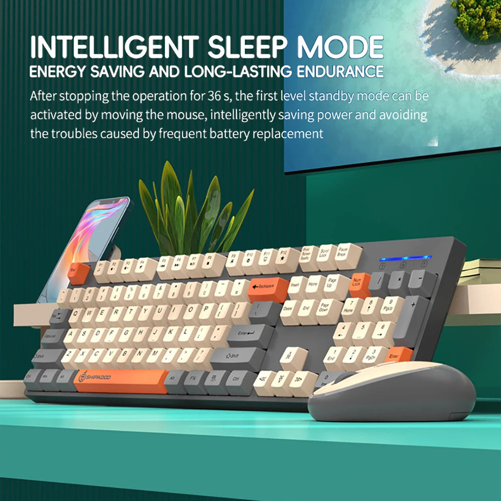 2.4G Wireless Keyboard and Mouse Set Gaming Wireless Keyboard Mouse Combo Wireless Mouse for Laptop Desktop PC Accessories