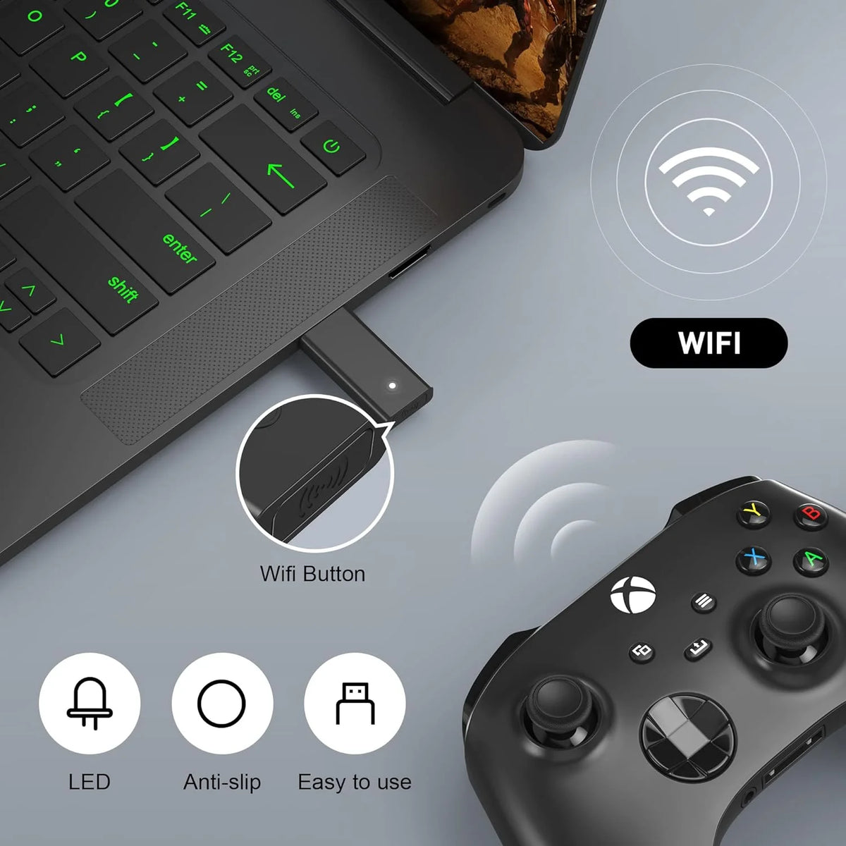 USB Adapter For Xbox One S X Elite Windows PC Receiver 1st or 2nd Game Console Joystick Gamepad Controller Accessories
