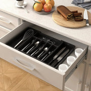 Kitchen Organizer Tray Adjustable Pantry Organizer Utensil Cutlery Drawer  for Silverware Tableware Expandable Kitchen Drawer