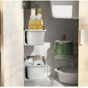 Kitchen Under Sink Storage Rack Spice Bottle Holder Organizer Shelf Bathroom Organizer Stand Wall-mounted Plastic Chopstick Box