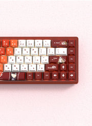 Anime Gaming Keyboard Keycaps 129 Key Set Pbt Material Five-Sided Heat Sublimation Transparent Side-Engraved Mechanical Keyboard