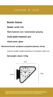 Living Room Minimalism Clocks Two-sided Wall Clocks Triangle Modern Clock Mechanism Silent Design Clock Watch for Decoration