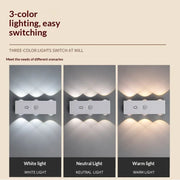 Smart Magnetic LED Wall Lamp with Motion Sensor Night Light 3 Color/Multicolor USB-Powered for Bedroom Living Office Wardrobe