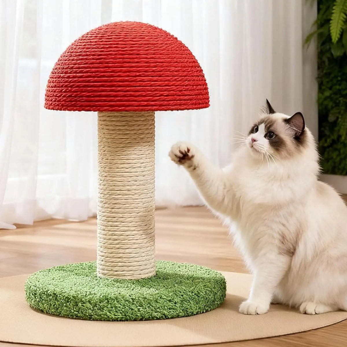 Cat Scratching Post Mushroom-shaped Modern Tower Tall Scratching Post for Cats for Kitten Exercise Mental Stimulation Physical