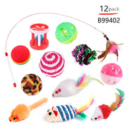 Cat Toy Set Interactive Play Kitten Toys for Indoor Cats Fun Exercise Entertainment Pet Fishing Rod Teaser Wand Plush Mouse