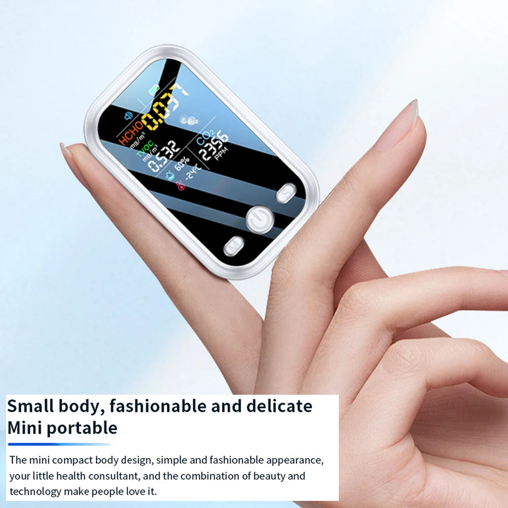 Household 1.9inch 240*280 Resolution Color Display Air Quality Detector High Sensitive Semiconductor Sensors 5in1 HCHO TVOC CO2
