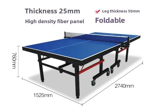 12/16/18/25MM Tennis Table with Wheels Portable Professional Outdoor Indoor Foldable and Removable Singles Practice Tennis Table