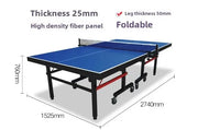 12/16/18/25MM Tennis Table with Wheels Portable Professional Outdoor Indoor Foldable and Removable Singles Practice Tennis Table