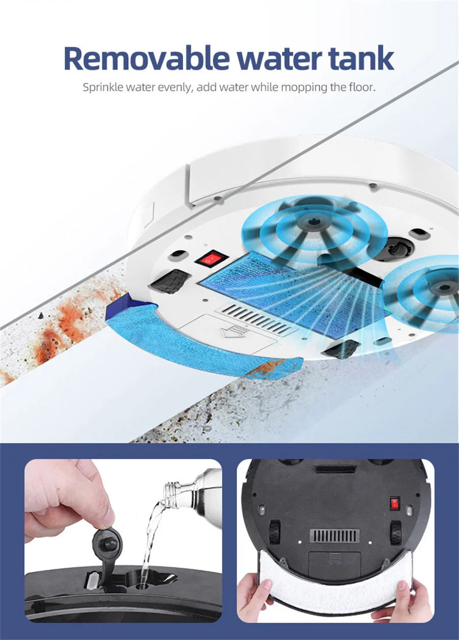 Smart Vacuum Cleaner Robot Household Automatic App Control 2800PA Suction Quiet Wet Dry Floor Sweep Mopping Cleaning Machine