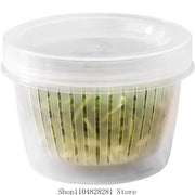 Kitchen onion, ginger, garlic circular storage box, household portable refrigerator with lid, fruit storage box, food drain box
