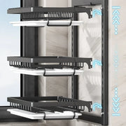 Kitchen Dish Rack Wall Mounted Multifunctional Storage Rack No-hole Cupboard with Chopsticks Knives Plates Draining Storage