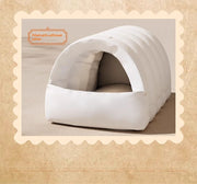 Semi-Enclosed Cat Bed Winter Warm Cat Cave Bed Washable Cat House Non-Slip Warm Waterproof Bottom for Indoor Cats Anti-Anxiety