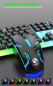 NG GTX350 Gaming Keyboard Mouse Combos Computer Laptop Backlight Gamer Kit LED Wired Usb Keyboard GTX350 Set-Black