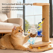 Cat Scratching Post with Treat Dispenser Sisal Rope Scratcher Toy Furniture Protector for Indoor Cats Kittens Climbing Activity