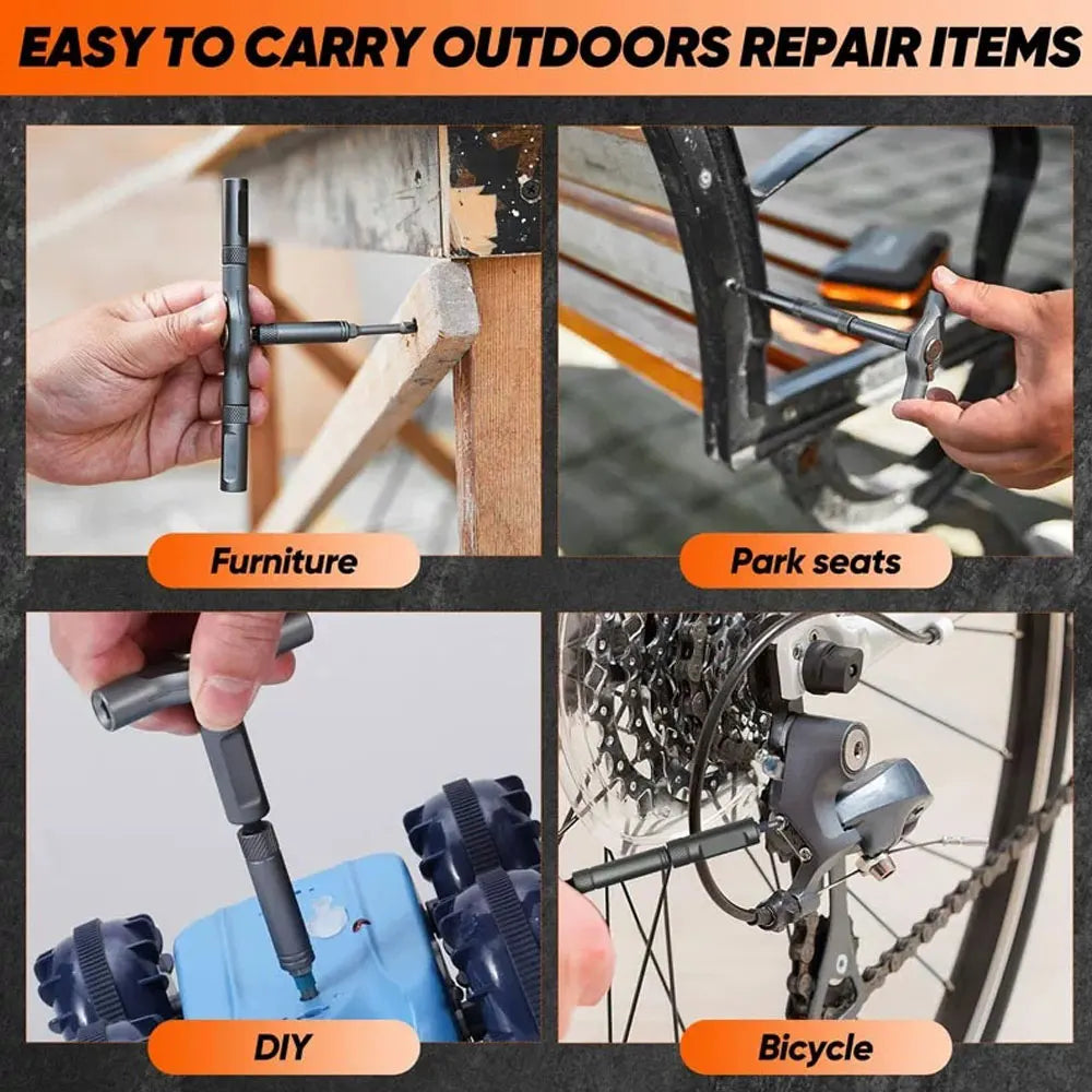 Household screwdriver set, 40-in-1 multi-functional high-hardness tool set, no electricity required, with detachable T-handle.