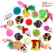 Cat Toy Set Interactive Play Kitten Toys for Indoor Cats Fun Exercise Entertainment Pet Fishing Rod Teaser Wand Plush Mouse