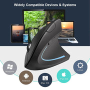 Wireless Bluetooth Vertical Mouse 800/1200/1600 DPI 6 Button Personalised Side Grip Ergonomic 2.4G Mute Gaming PC Computer Mouse