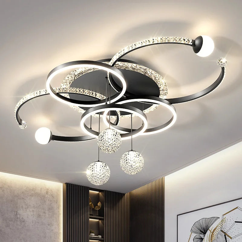 Living room main lamp chandelier New light luxury bedroom lamps Modern simple crystal living room lamp ceiling light
