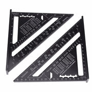 7''/12" Woodworking Tools Metal Carpenter Square Aluminum Alloy Protractor Miter Line Scriber Saw Guide Percision Carpentry Tool