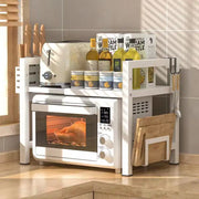 Kitchen Microwave Storage Rack Household Oven Integrated Dust-proof Bowl And Dish Drain Knife Holder Storage Rack