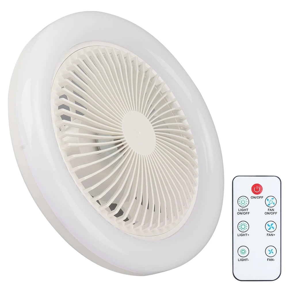 Smart Ceiling Fan 30W  Fans With Lights Remote Control Bedroom Decor Ventilator Lamp Air Invisible Blades Silent for Living Room