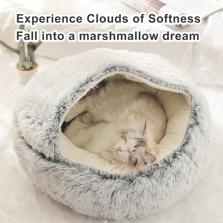 Cat Bed for Deep Sleep  Plush and Warm  Cat Cave Comfortable and Supportive  Easy to Clean  Non-slip Bottom  Suitable for Small