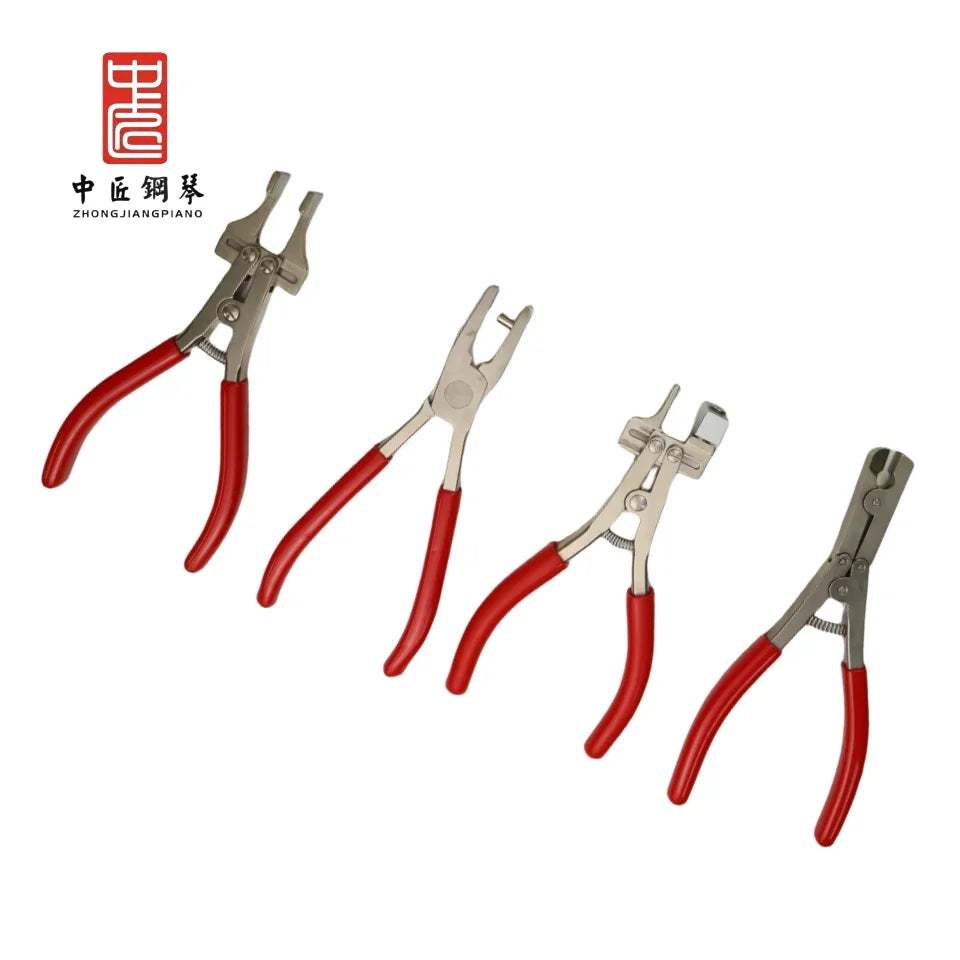 High quality piano repair tools, including pinching pliers, keyboard pliers, and hammer pliers, easy to carry