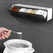 Kitchen Wall-mounted Seasoning Box Salt Pepper Spice Rack Jar Sugar Bowl for Kitchen Gadget Device Sets Spice Box Organizer Tool