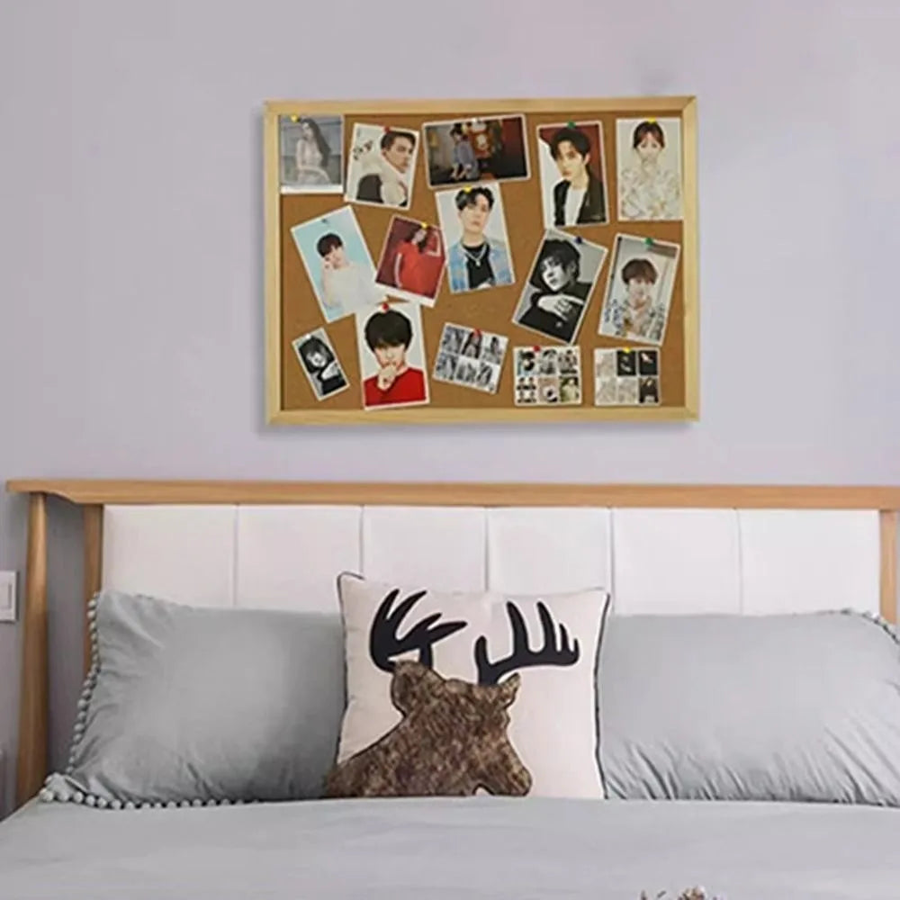 Home Decor DIY Cork Display Panel Soft Decorative Cork Board Wood Hanging Photo Background