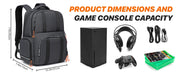 Gaming Backpack Compatible with Xbox Series X/S Console Bag with Separate Storage Console Headset Pockets for Gam Accessories