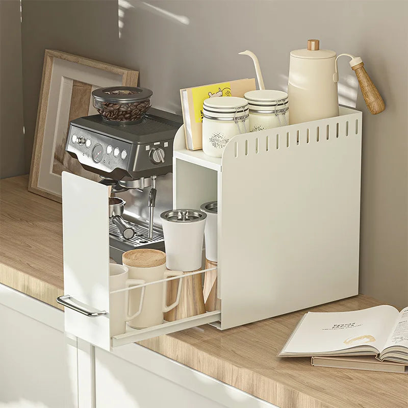 Kitchen Spice Organizer Kitchen Pull Out Seasoning Drawer Rack Countertop Dustproof Cup Storage Rack Multipurpose Spice Cabinet