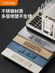 Kitchen Dish Draining Rack, Home Bowl and Plate Organizer, Countertop Storage Shelf, Multifunctional Dishware Organizer