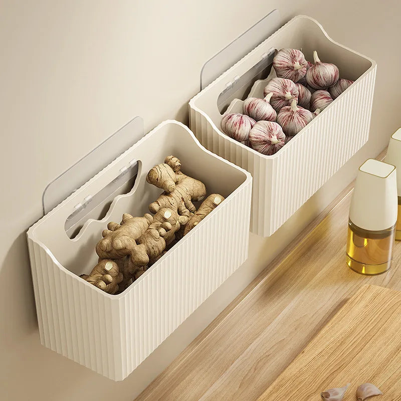 Kitchen Ginger Garlic Storage Basket Storage Basket Hanging Basket Ginger Garlic Garlic Wall Hanging Basket Storage Box Kitchen