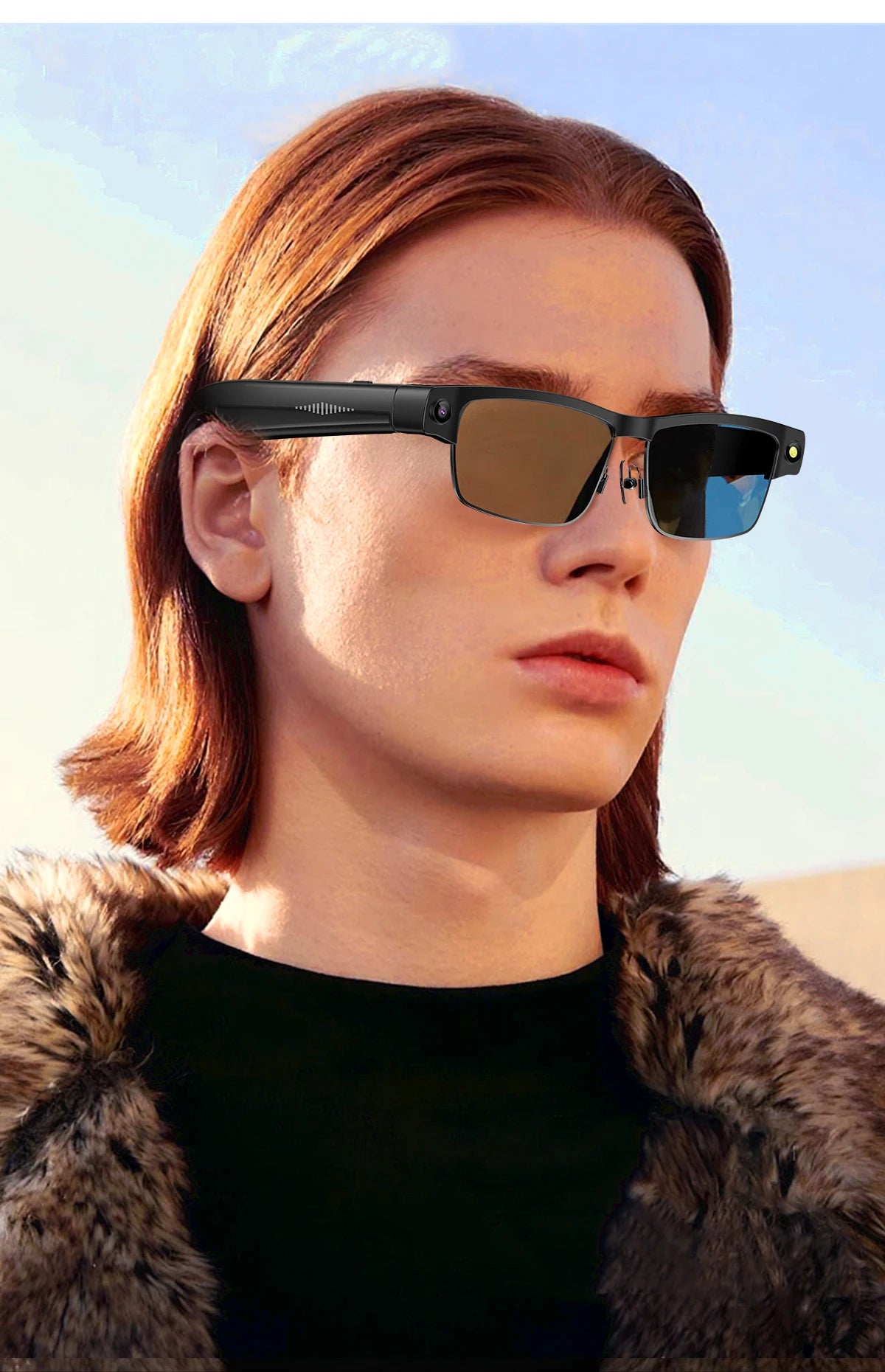 New 800W HD Camera Smart Glasses WFl Transmission Bluetooth Call AI Intelligent Voice Assistant Object Recognition Sun Glasses