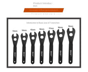 Portable High Carbon Steel Cone Bike Axle Wrenches Set Bicycle Spindle Hand Spanner Cycling Outdoor Repair Tools Accesories Kit
