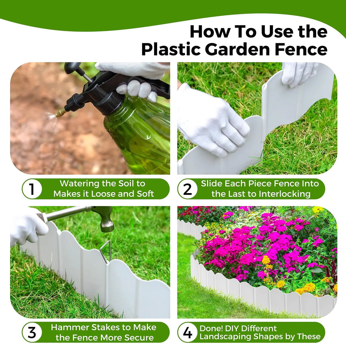 15x14cm Fixed Garden Barrier Lawn Grass Plastic Garden Edging Border Landscape Edging Garden Edge Kit Barrier To Easy Install