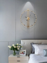 24 Inch 60cm Modern Simple and Atmospheric Living Room Large Wall Clock Nordic Light Luxury Wrought Iron Home Silent Wall Clock