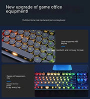 Eweadn GX330 Wired Keyboard Mouse Set Retro Punk ABS Keycaps Gaming Keyboard Mouse Headphones family Office PC Gamer Laptop Gift