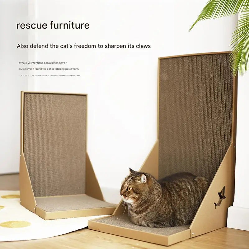 Cat Scratching Post L-shaped Cat scratch Board Wear-resistant Cat Scrapers Furniture Training Grinding Claw Toys Cat Scratcher