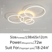 Smart Home Modern Round Design LED Ceiling Chandelier For Living Room Restaurant Bedroom Circle Rings Lighting Fixture Luminaire