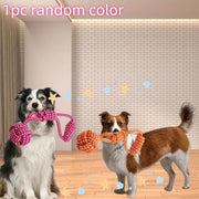 Dog Rope Toys for Chewing and Tugging, Interactive Knot Rope Ball Toys For Dogs Puppies Cats Pet Supplies Random Color
