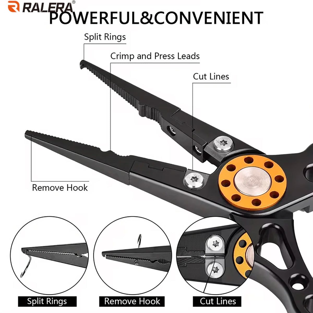 9 fishing tools, aluminum alloy fish pliers with tungsten steel blades, can cut 8 types of strong fishing lines,Perfect fishing