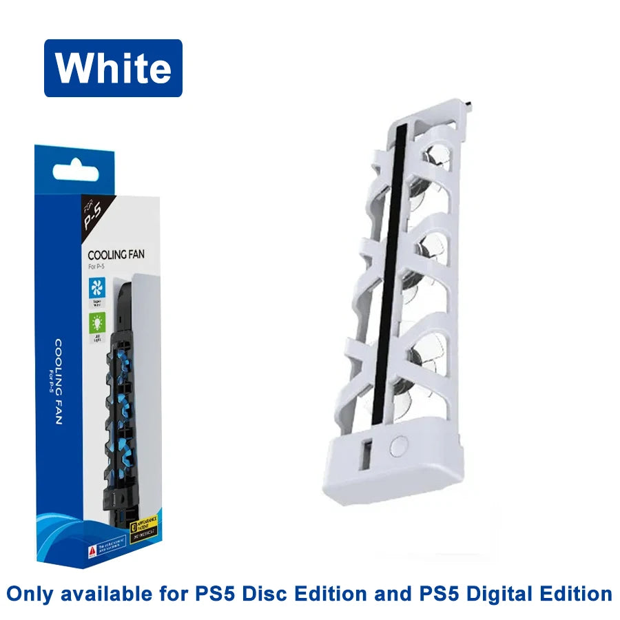 For PS5 Accessories Cooling Fan with LED Light for PS5 Both Disc and Digital Editions Gaming Accessorie Cooling System