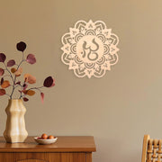 Geometric Indoor Wall Art Boho Abstract Ornament Wooden Round Craft Flower DIY Art Decoration for Home Bathroom Kitchen Entryway