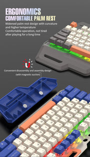 Gaming Keyboard Spanish Russian Arabic Keyboard 100% Layout RGB Backlight Gamer Keyboard Volume Knob Wired K90 104 Keys Hand Sup